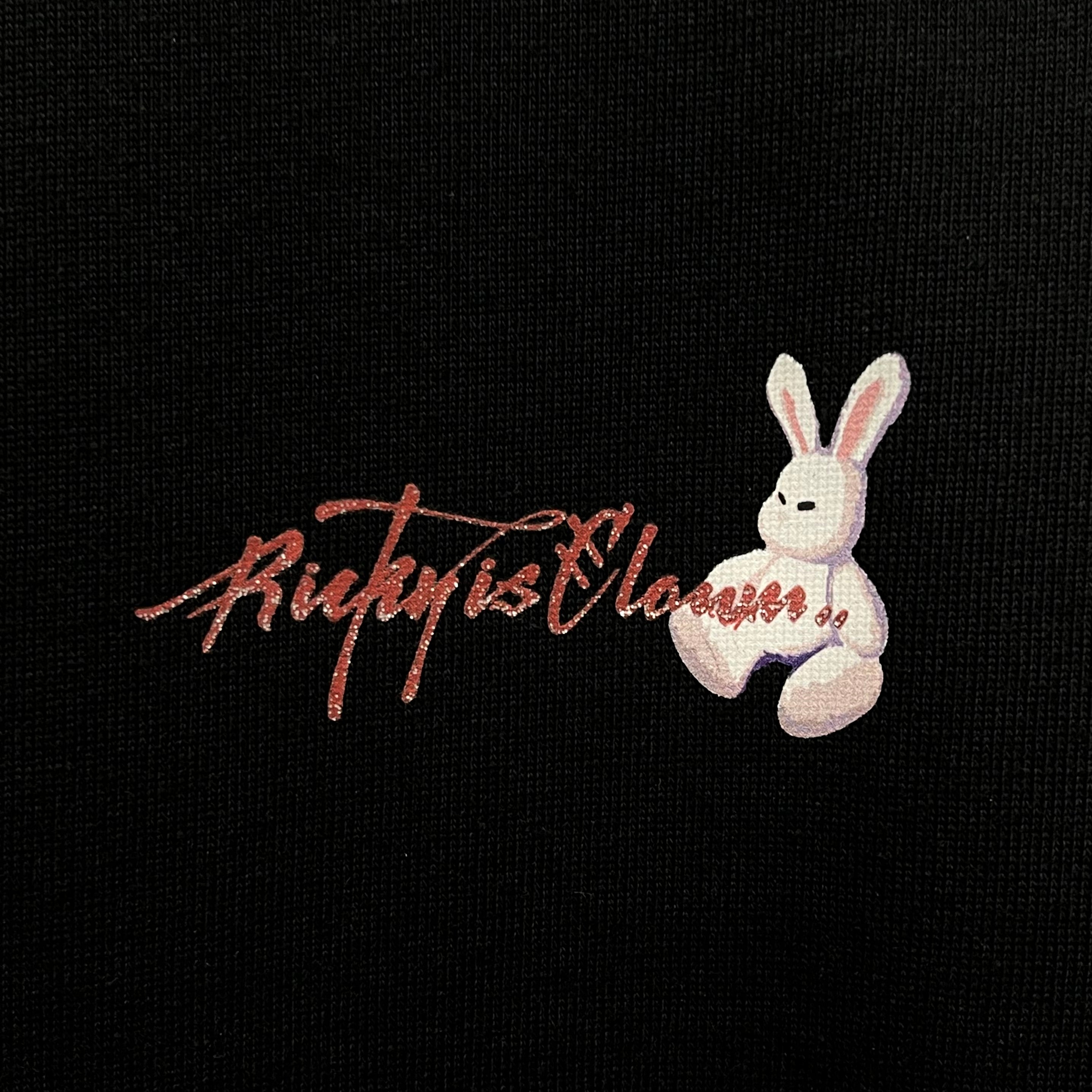 Rickyisclown Black Hanging Bunny Smiley Tee