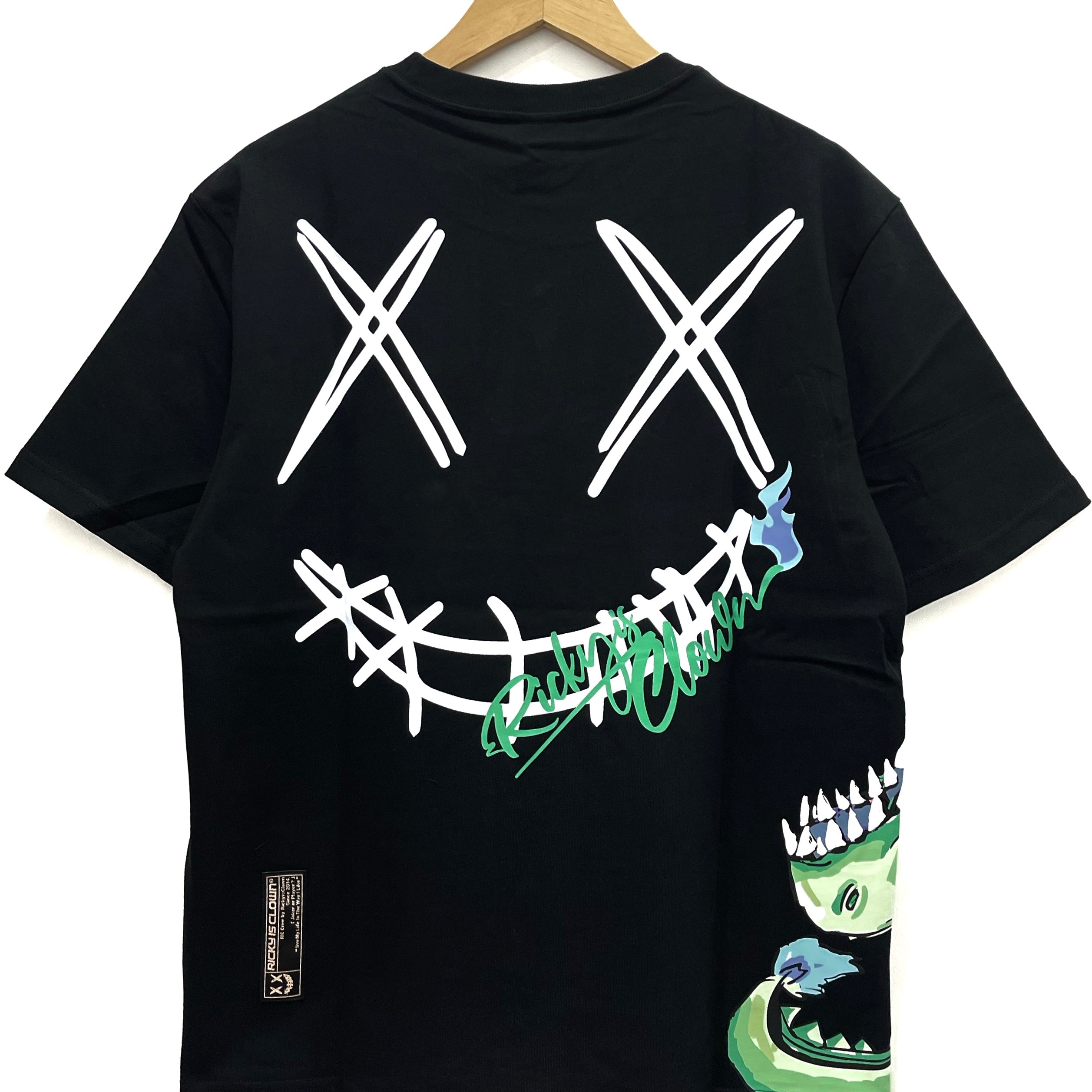 Rickyisclown Dinosaur Smiley Tee Black