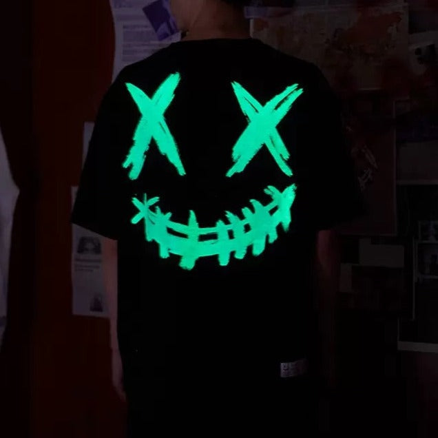 Rickyisclown Glow In The Dark Smiley T-shirt in Black