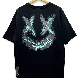 Rickyisclown Glow in The Dark Spray Paint Smiley Tee Black