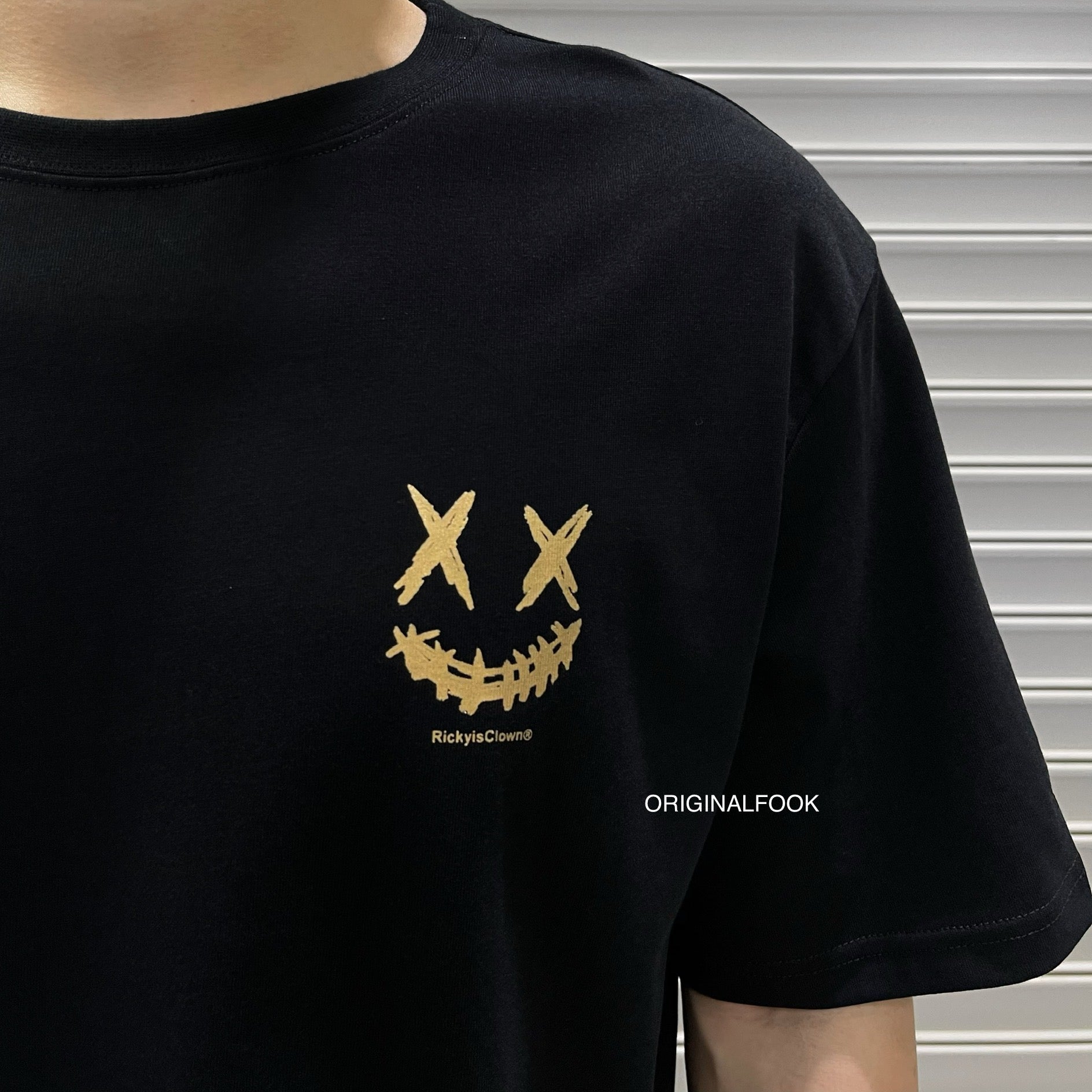 Rickyisclown Gold Foil Smiley Tee Black