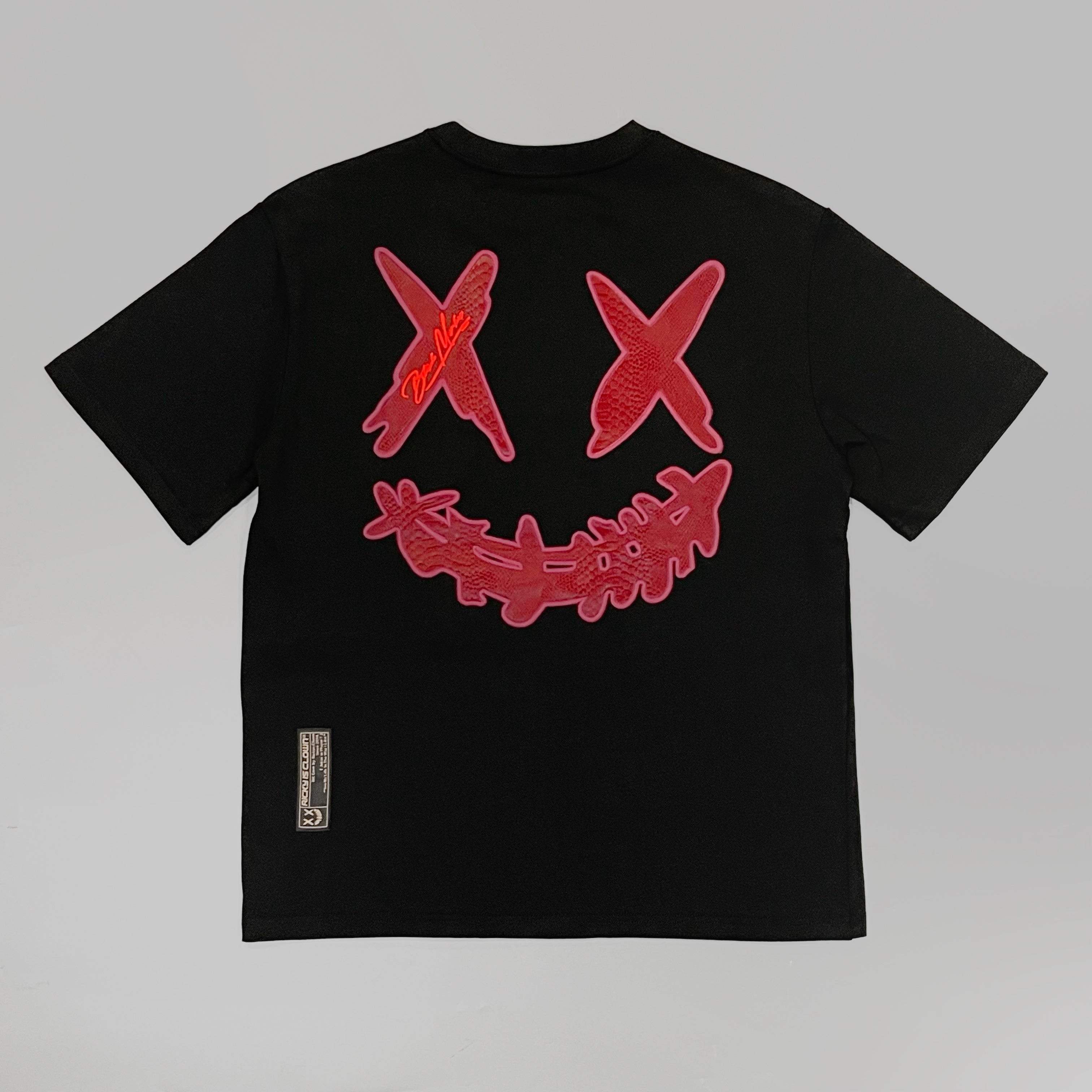 Rickyisclown Mamba Embossed Smiley Tee - Black Burgundy - R4220222B-N5