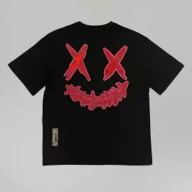 Rickyisclown Mamba Embossed Smiley Tee - Black Burgundy - R4220222B-N5