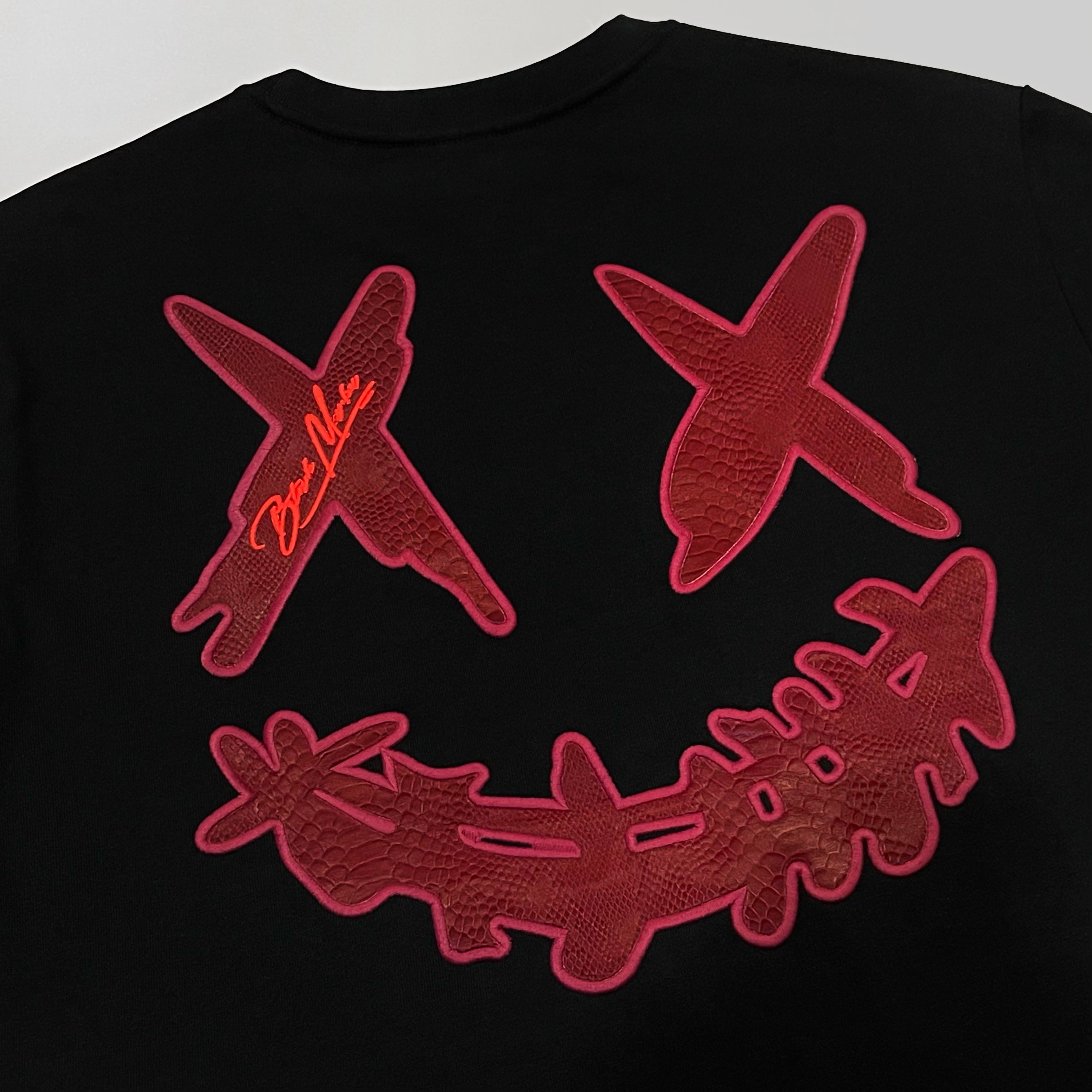 Rickyisclown Mamba Embossed Smiley Tee - Black Burgundy - R4220222B-N5