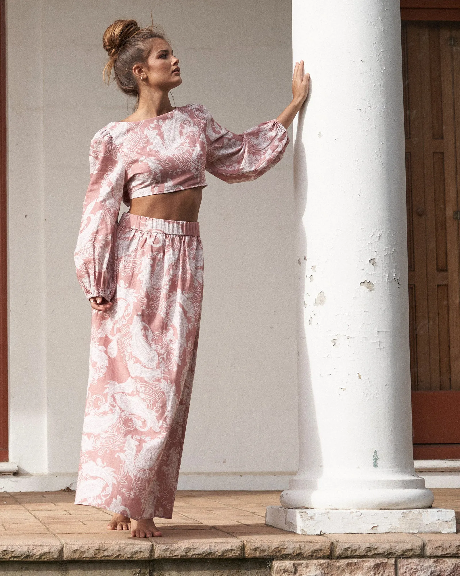 Rosa Paisley Linen Crop Top - Shop Now!