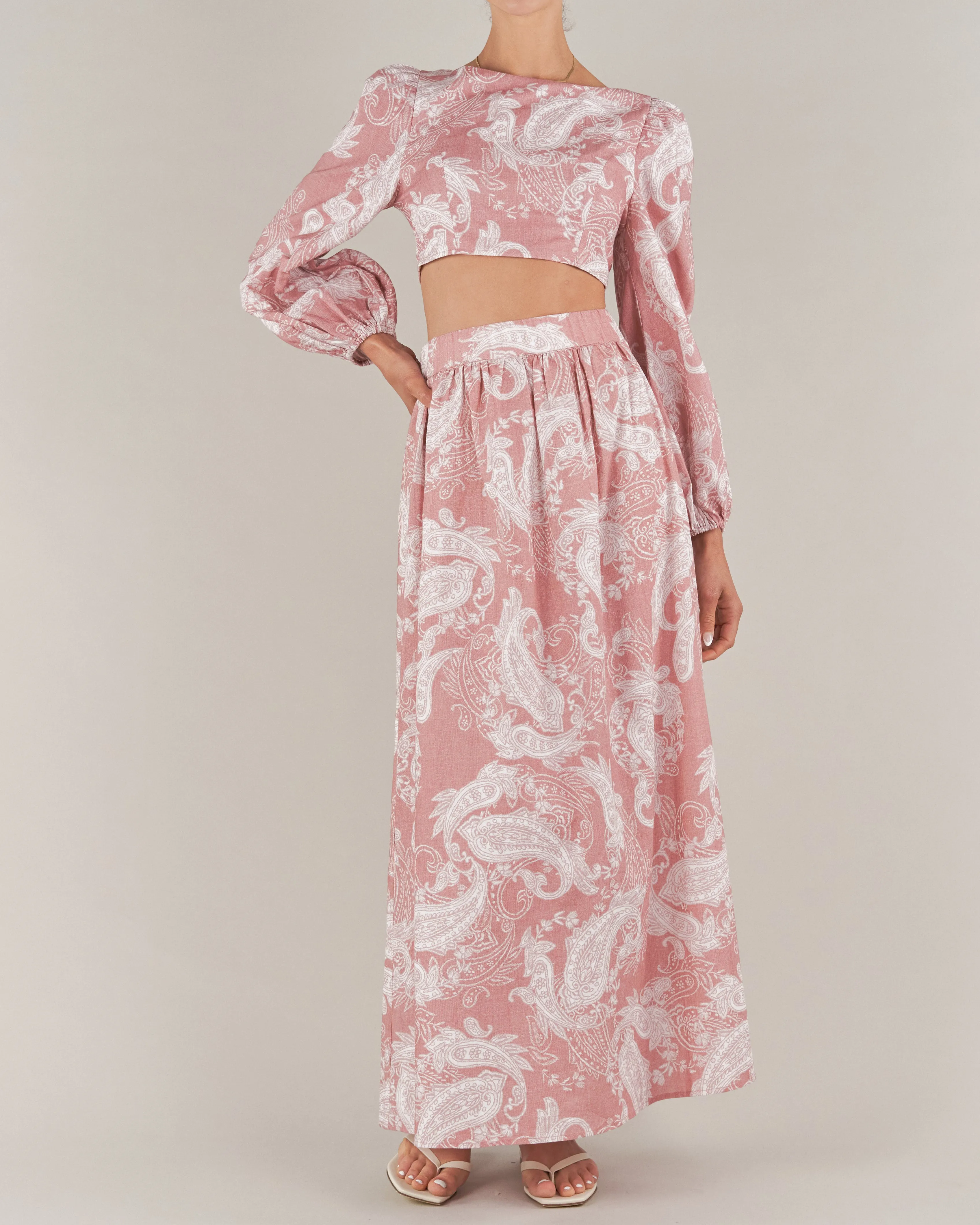 Rosa Paisley Linen Crop Top - Shop Now!