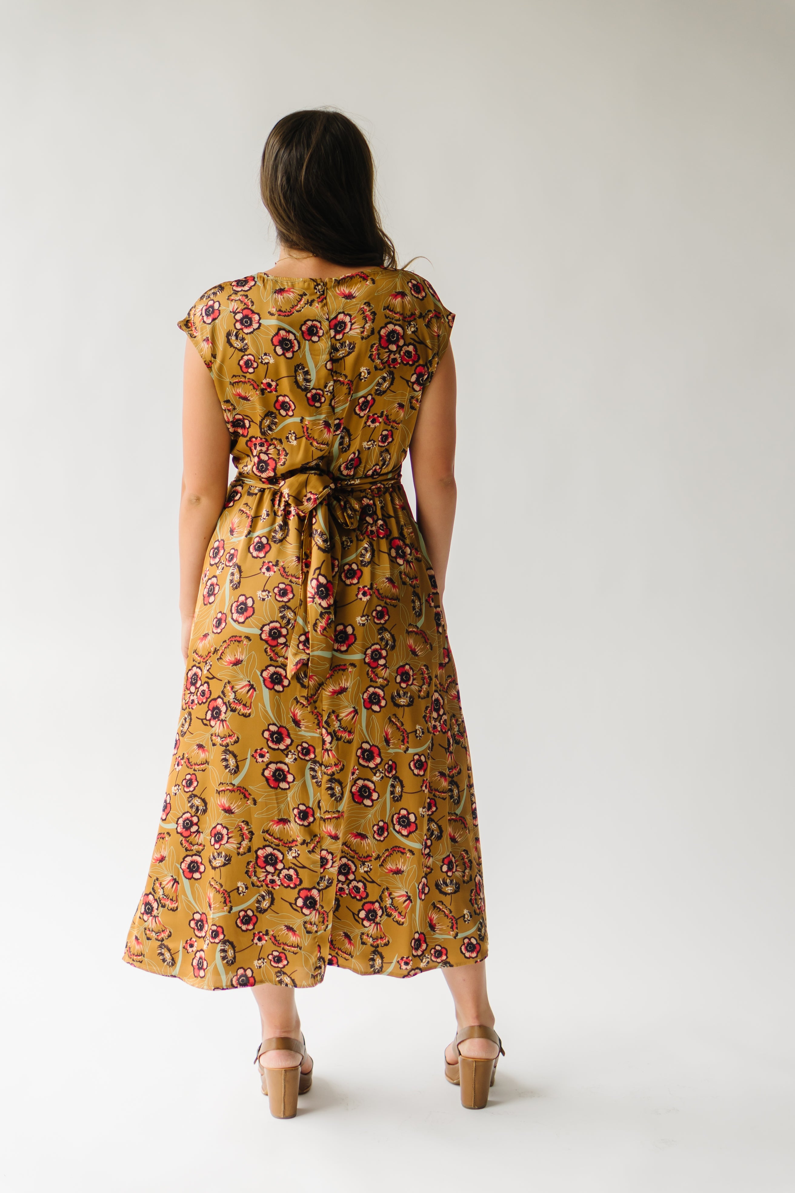 Royce Floral Tie Dress - Bronze