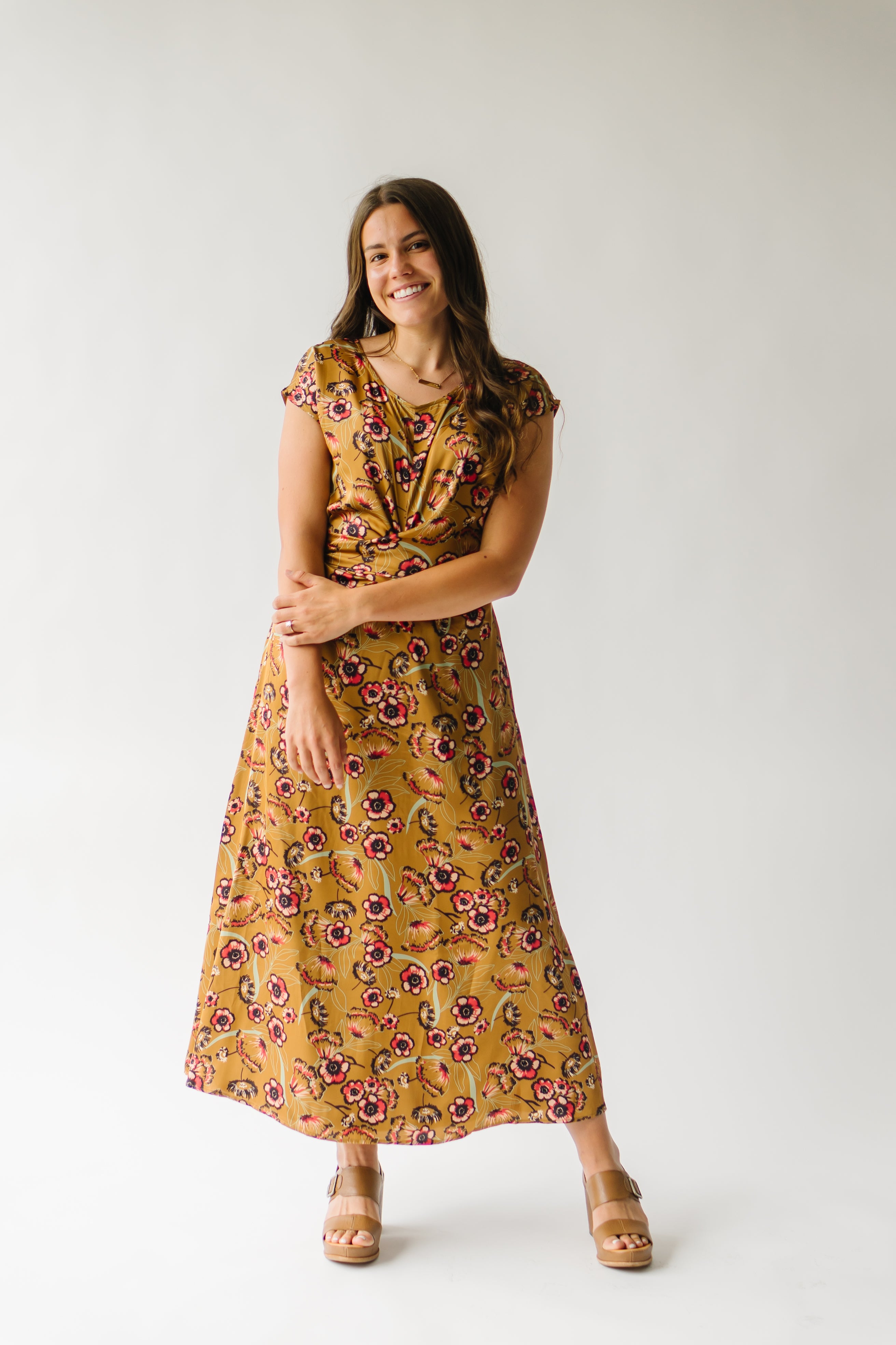 Royce Floral Tie Dress - Bronze