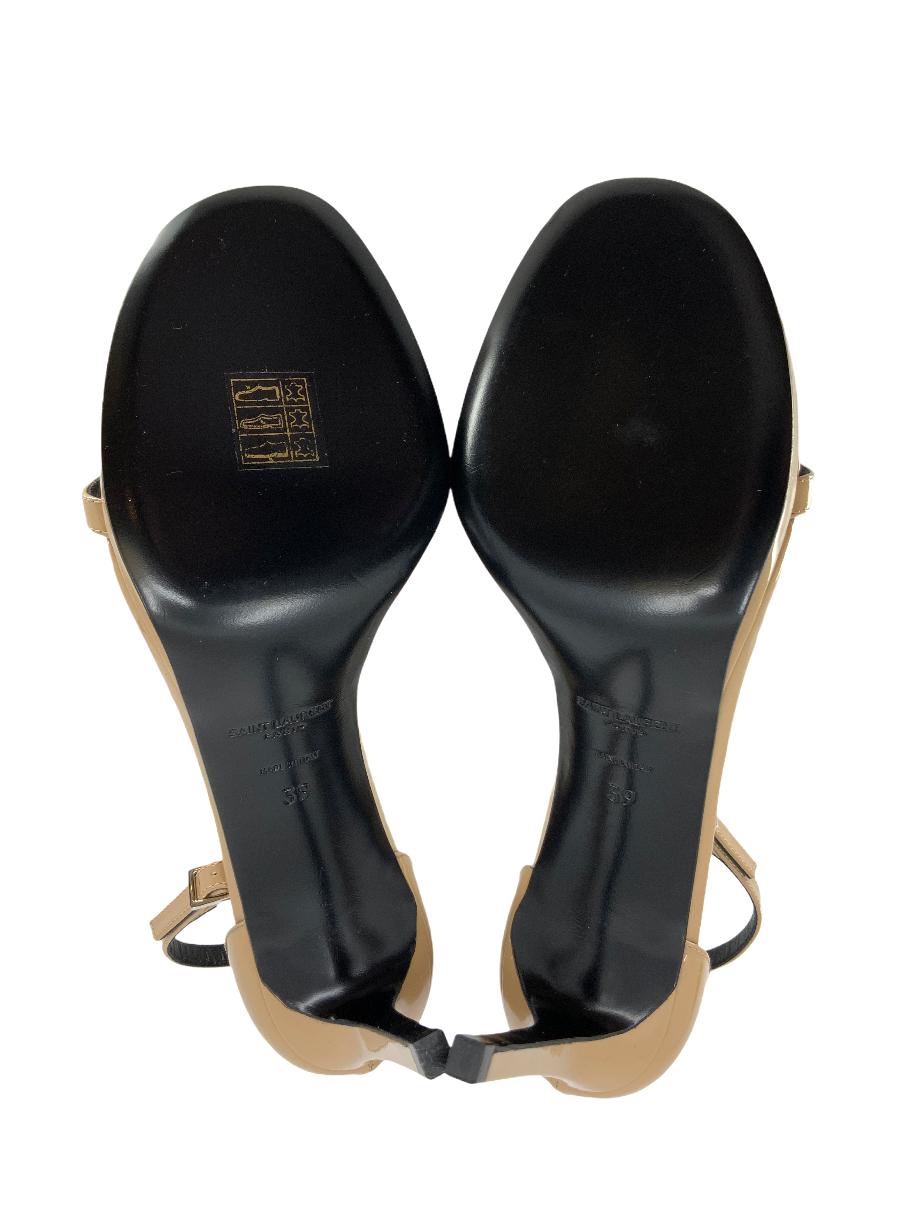 Saint Laurent Amber Patent Leather Sandals Size 9 BRAND NEW