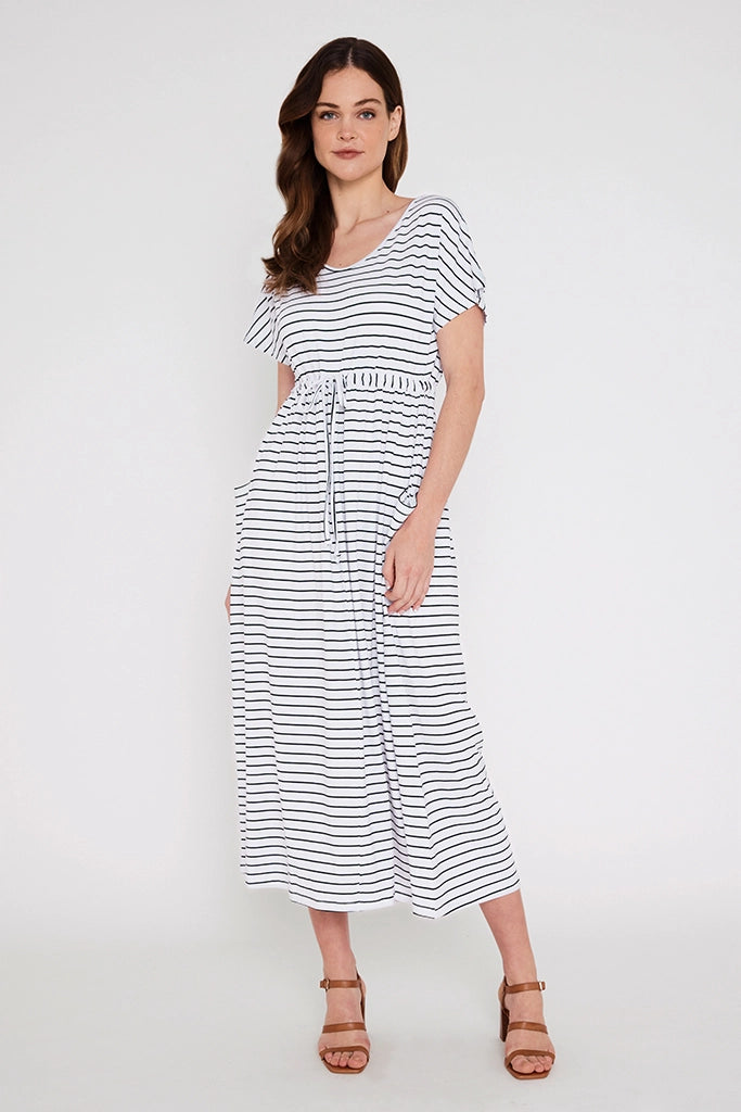 SALE - Mila Maxi Dress - Black and White Stripe