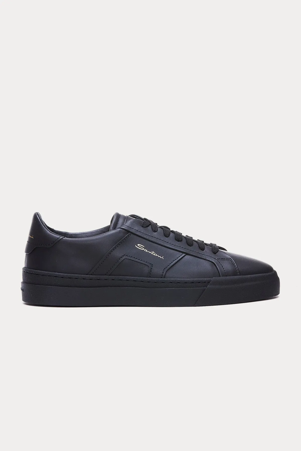 Santoni Double Buckle Leather Sneaker Shoes