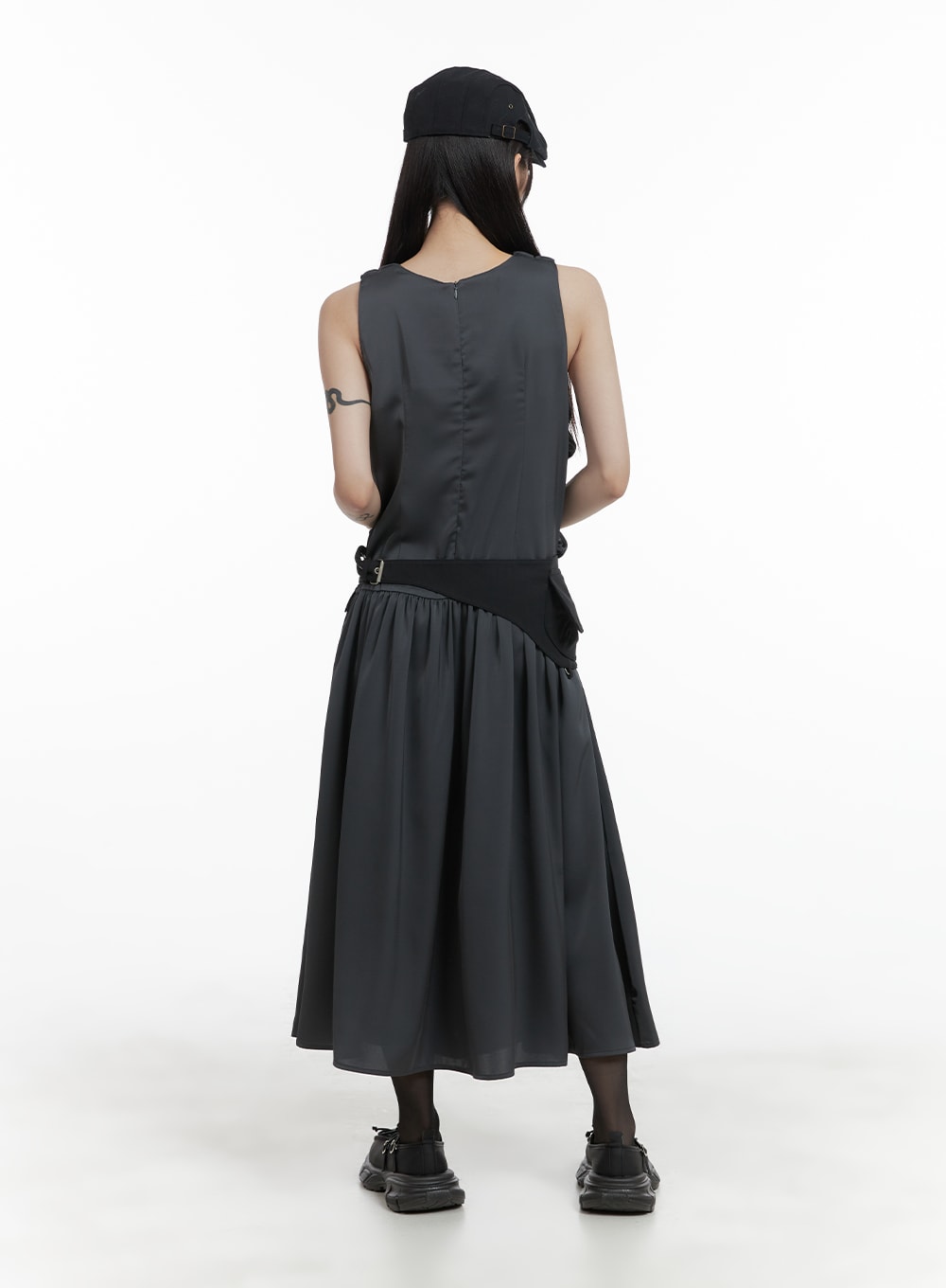 Shirred Sleeveless Maxi Dress - CA404