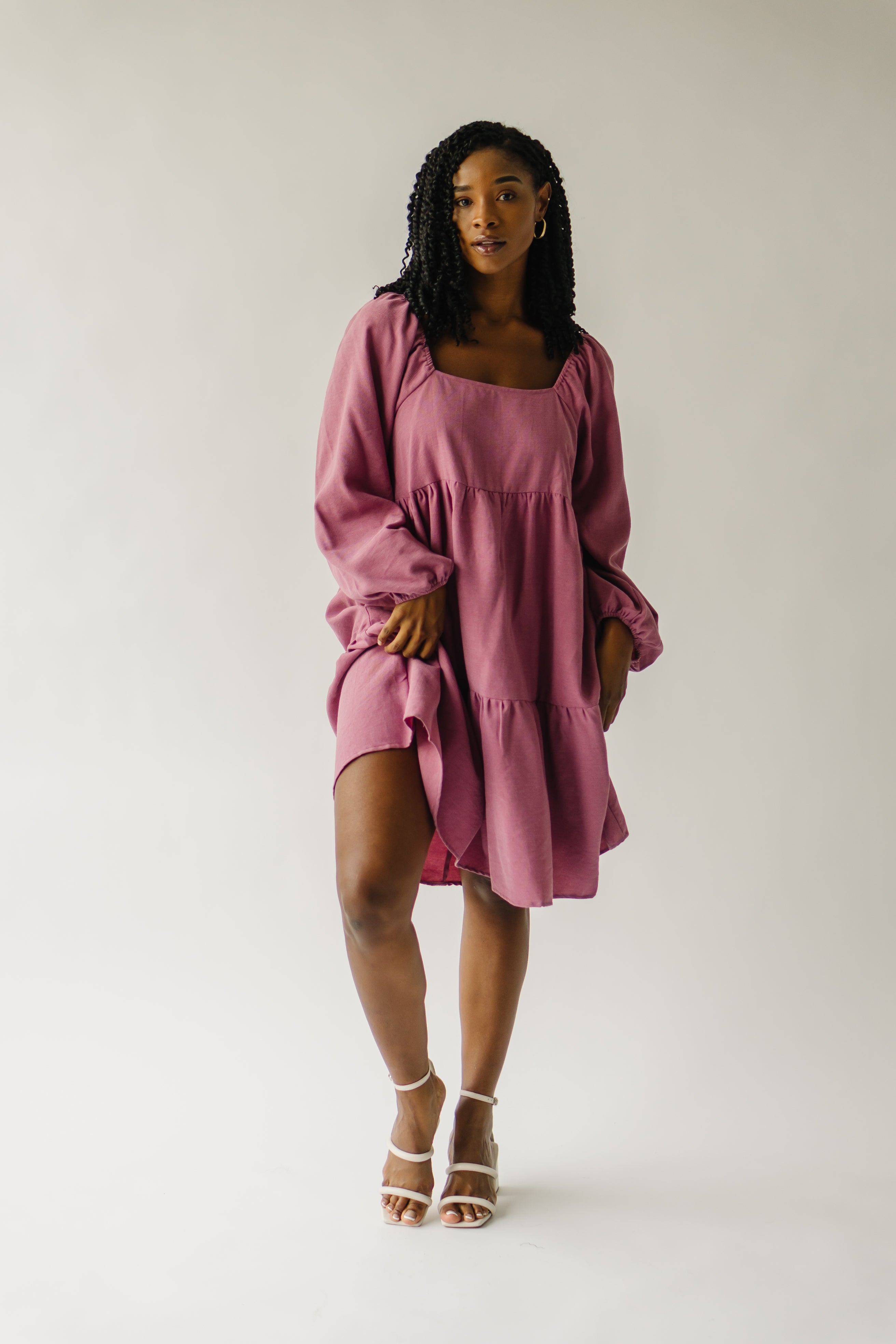 Shop the mauve Callahan Square Neck Dress - limited stock!