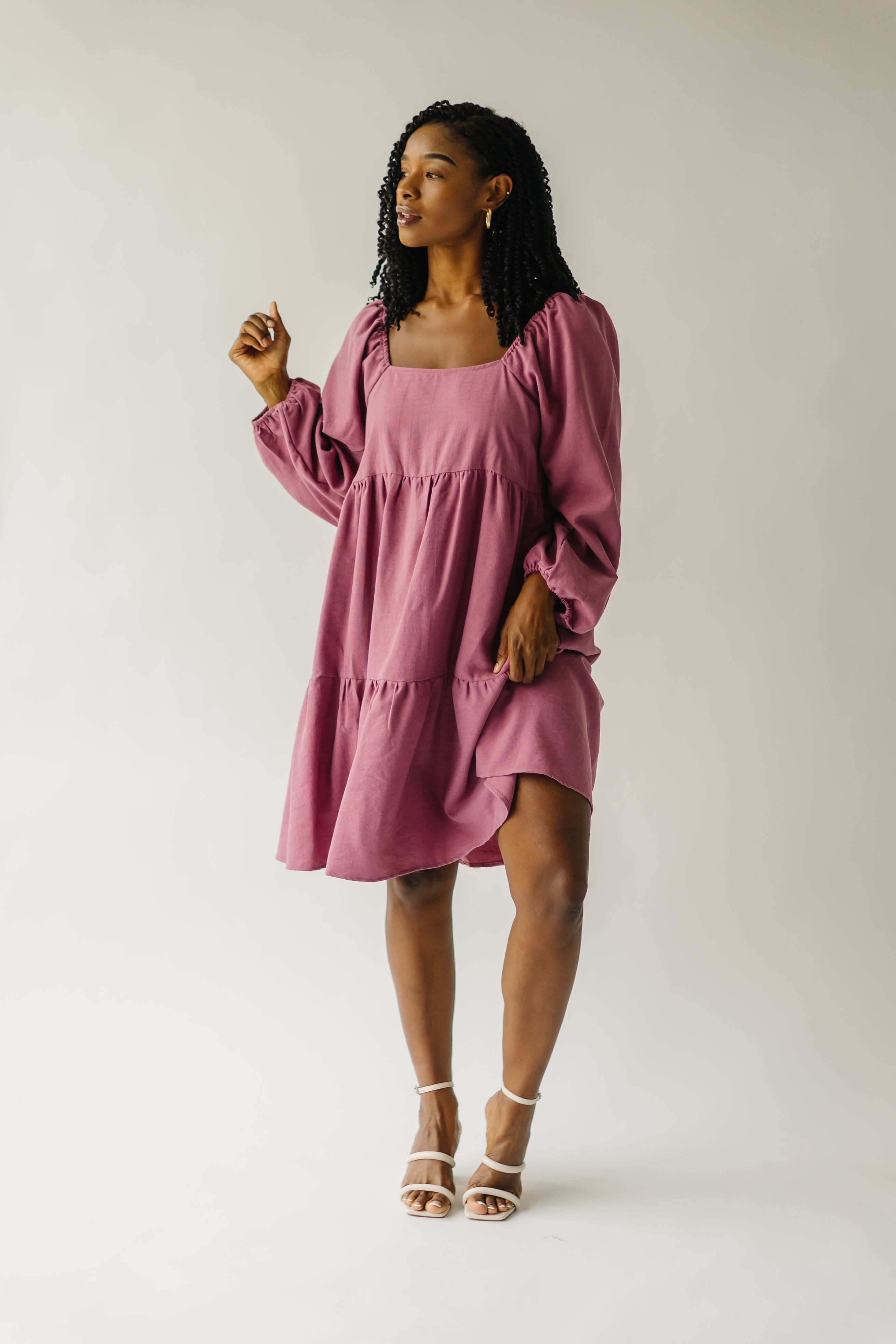 Shop the mauve Callahan Square Neck Dress - limited stock!