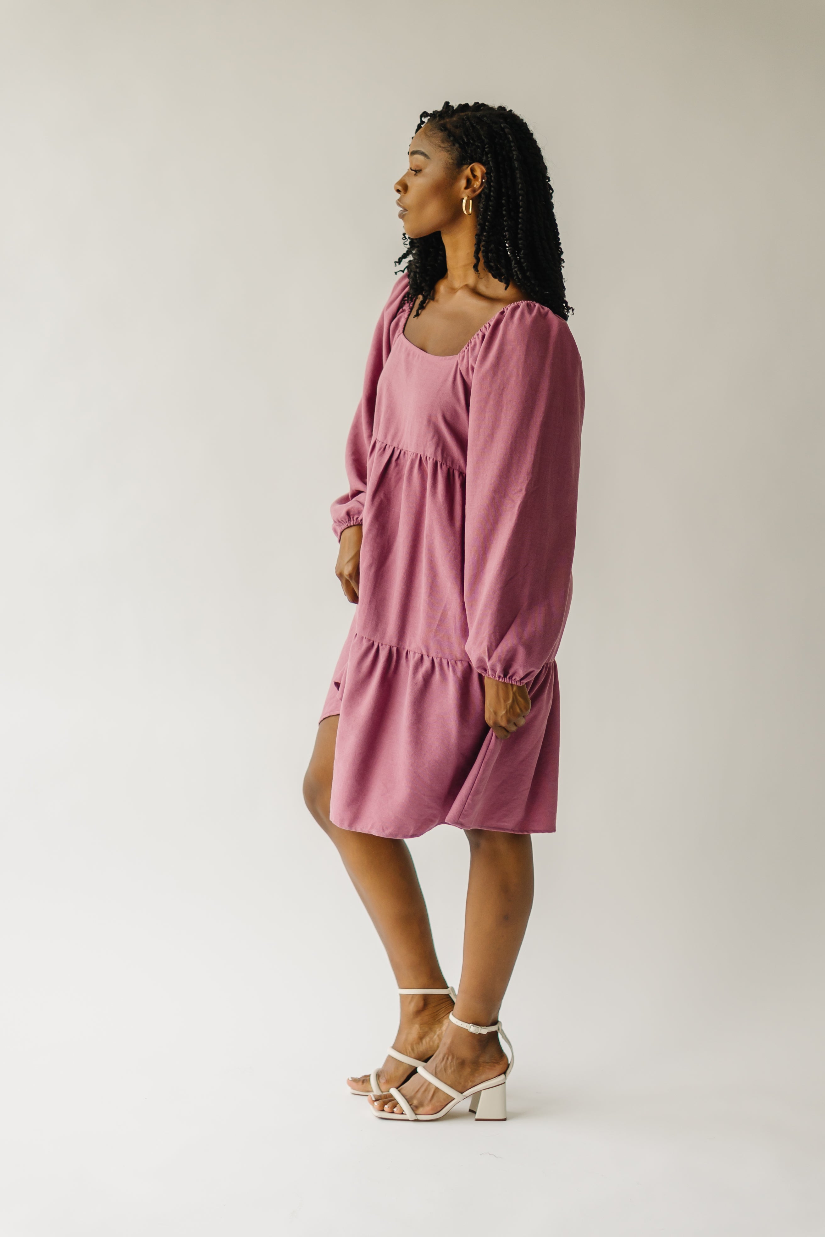 Shop the mauve Callahan Square Neck Dress - limited stock!