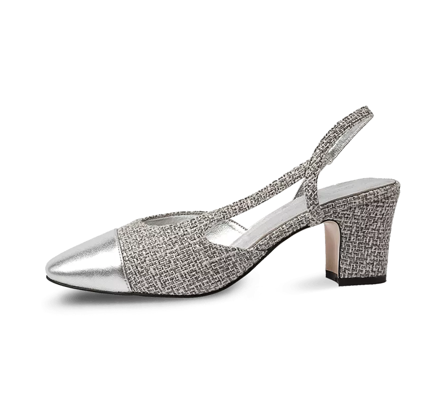 silver block heel sandals