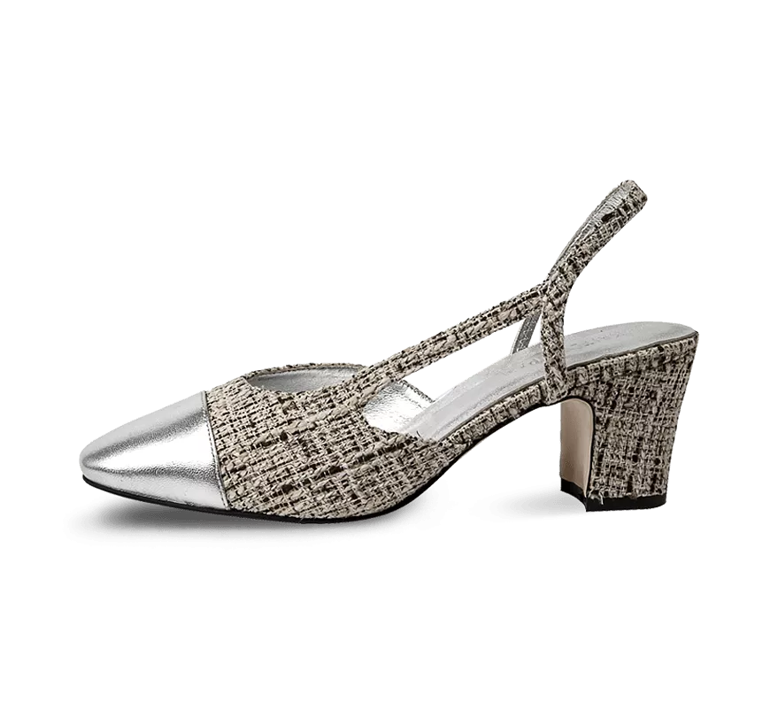 silver block heel sandals