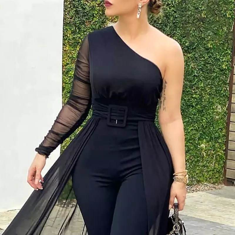 Sleek One Shoulder Jumpsuit Women