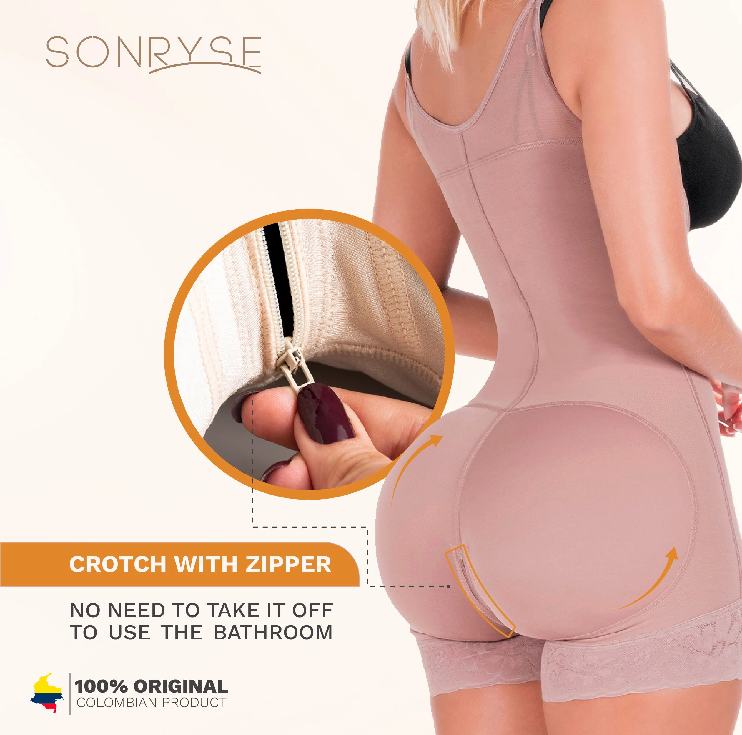 SONRYSE 068BF | Colombian Postpartum & Post Surgery Compression Garment - Open Bust Short Shapewear