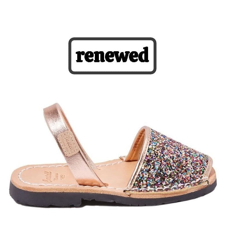 Sparkly Leather Kids Menorcan Sandal - Iker 1097R