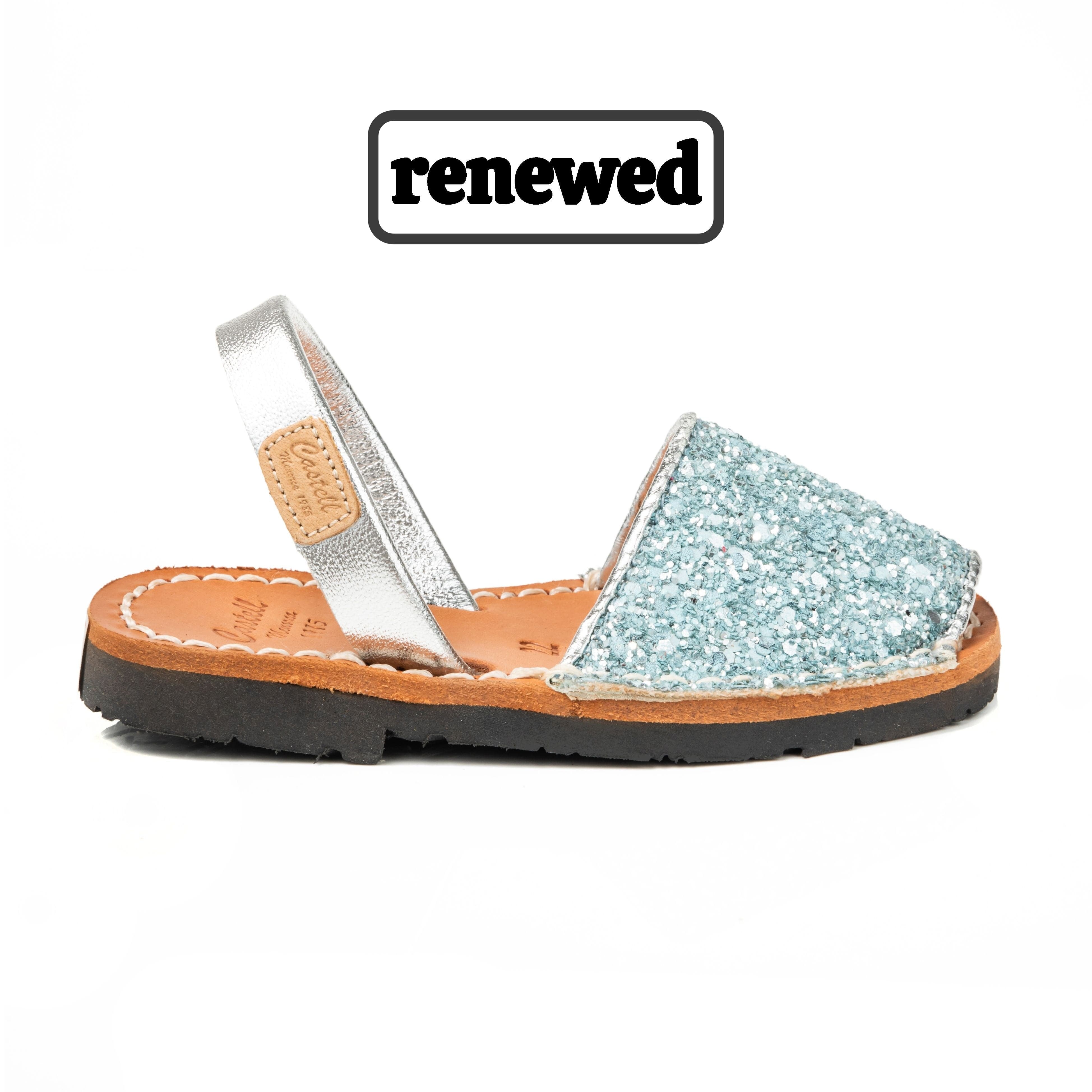 Sparkly Leather Kids Menorcan Sandal - Iker 1097R