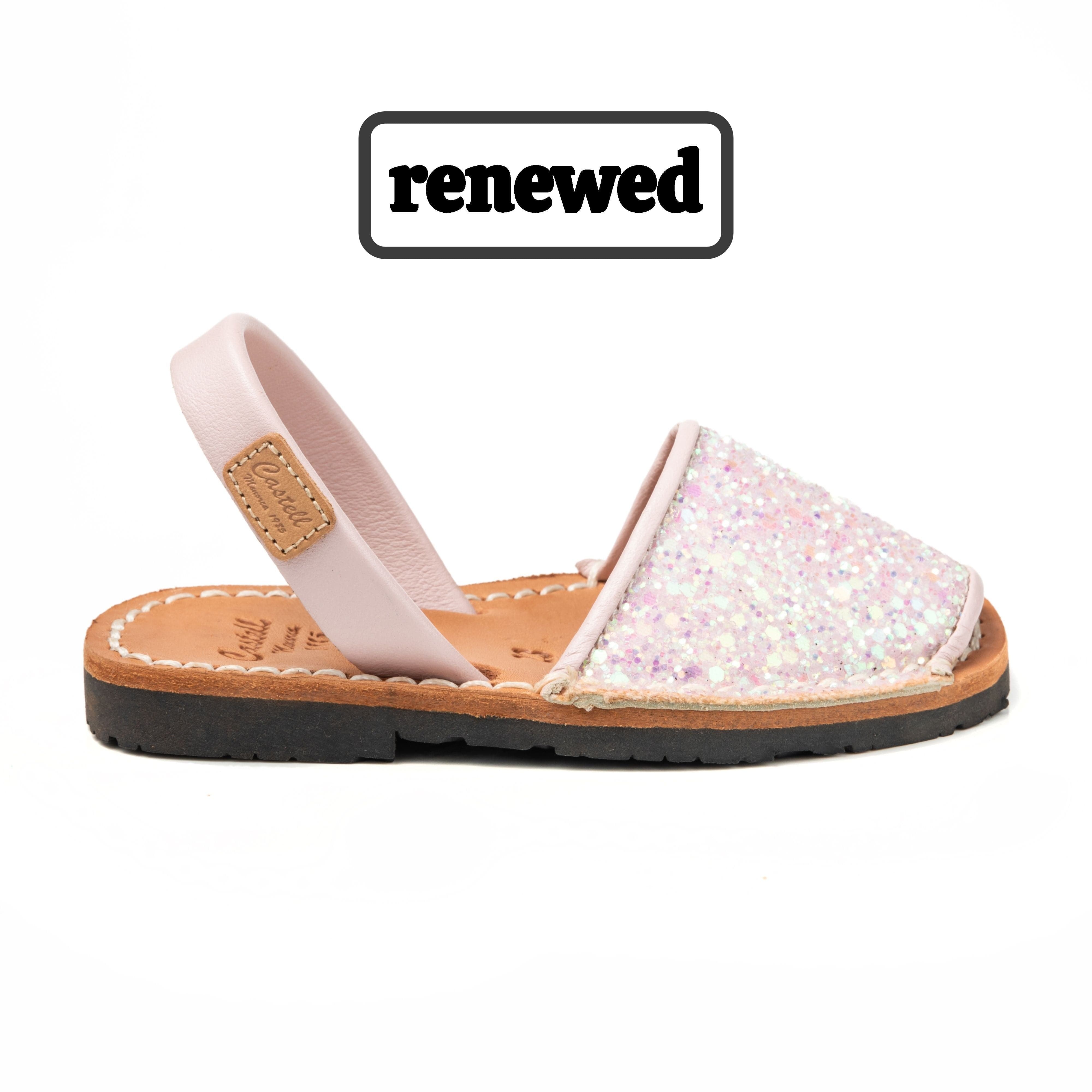 Sparkly Leather Kids Menorcan Sandal - Iker 1097R