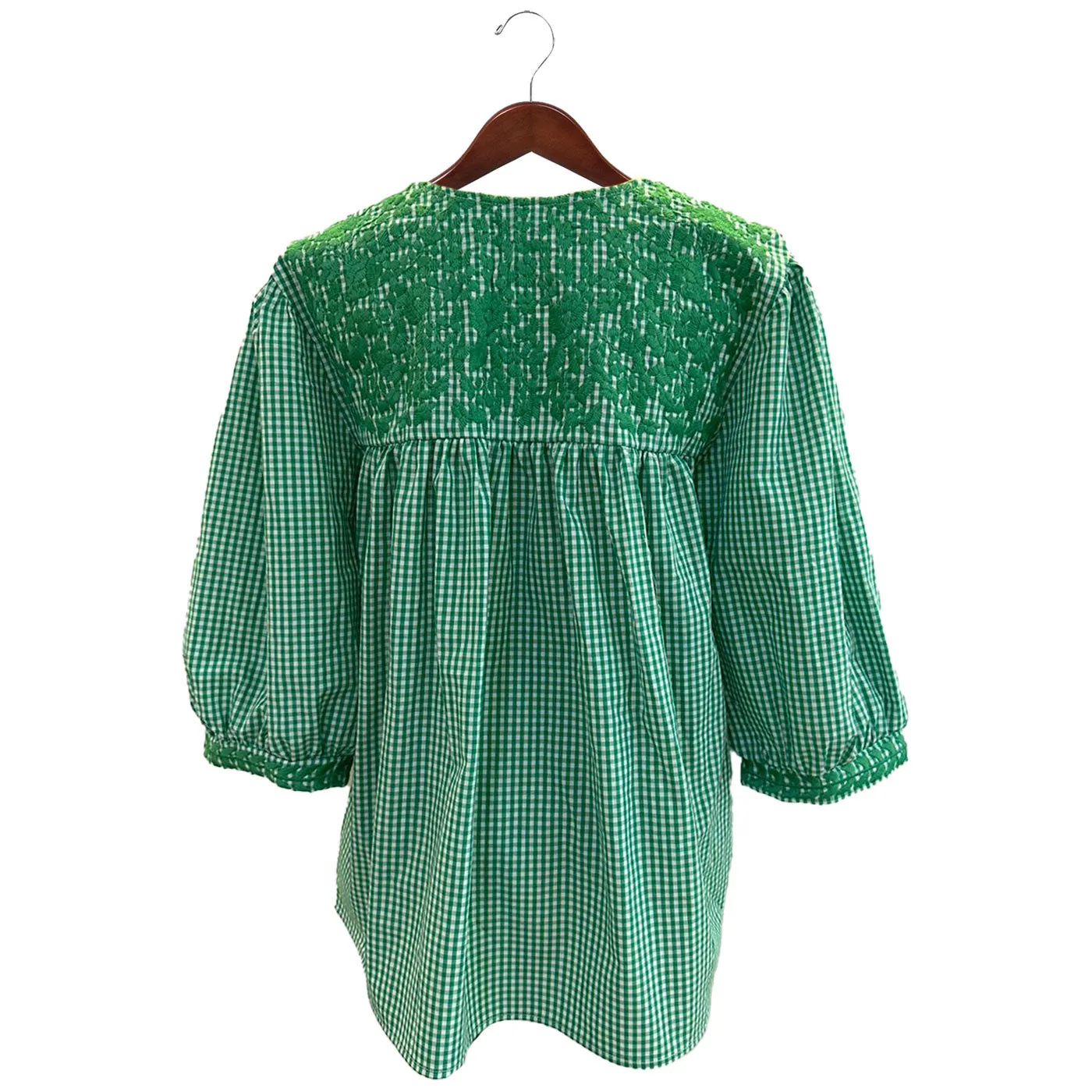 Spring Green Gingham Weekender Blouse - XS size - shop now.