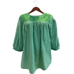 Spring Green Gingham Weekender Blouse - XS size - shop now.