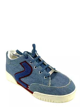 Stella McCartney Blue Denim Logo Sneakers Size 8