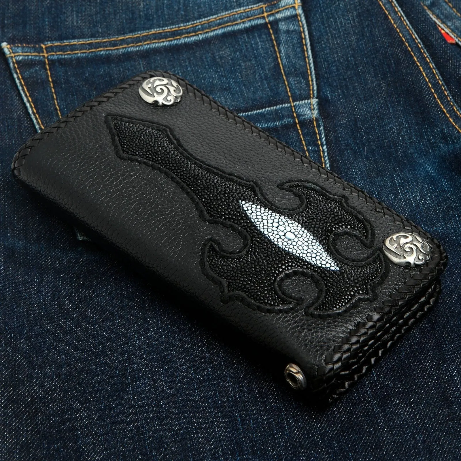 Stingray Leather Biker Wallets