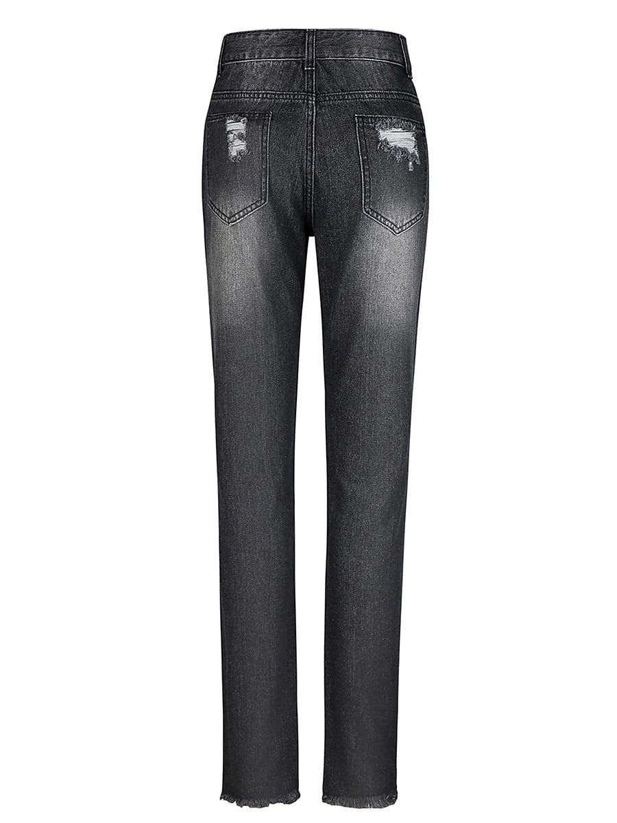 Street Low Rise Bell Bottom Jeans - Black Dark Navy