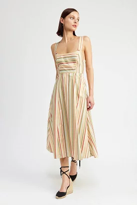 Striped Midi Dress with Smocked Detail - shop now