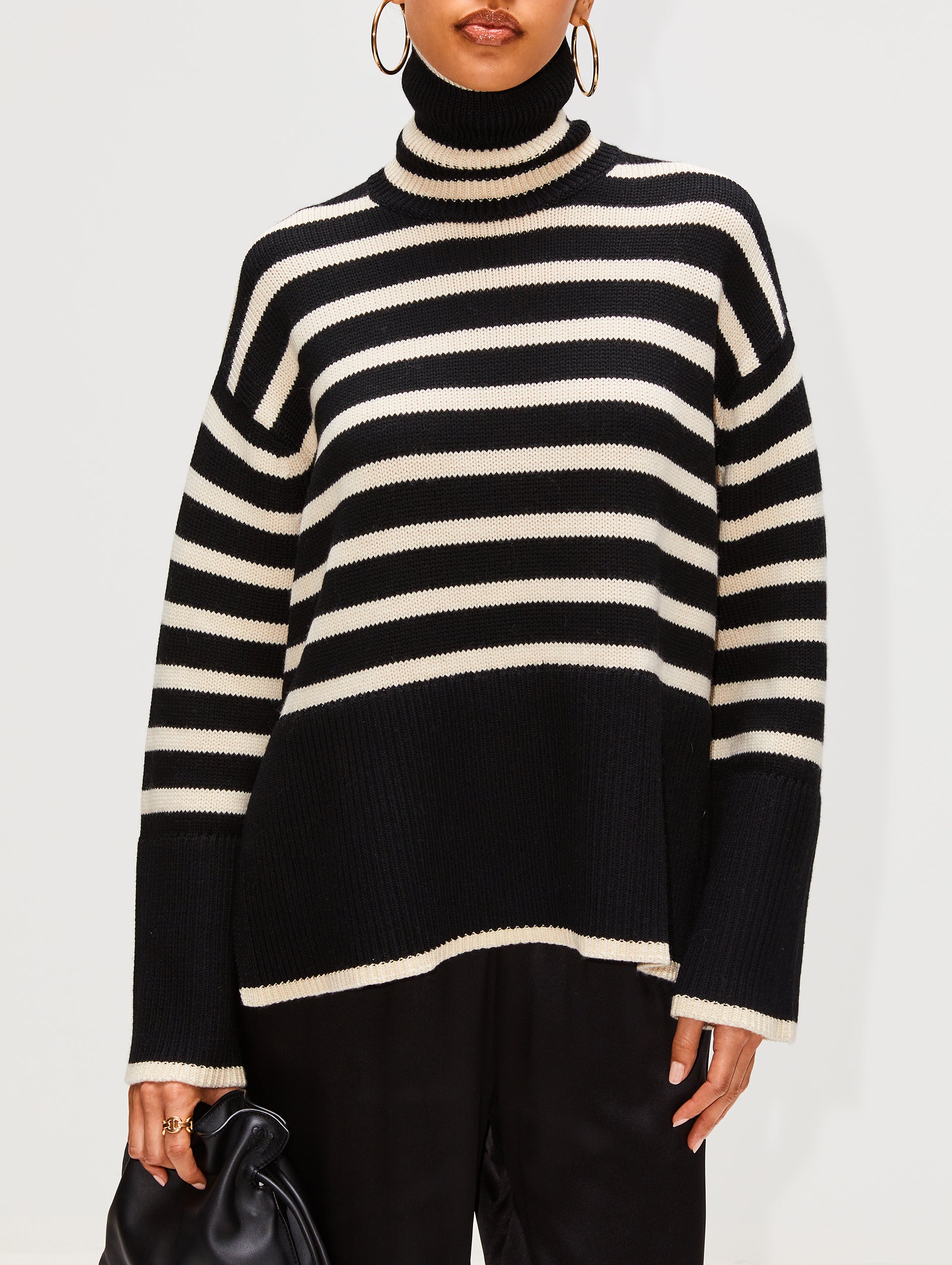 Striped Turtle Neck