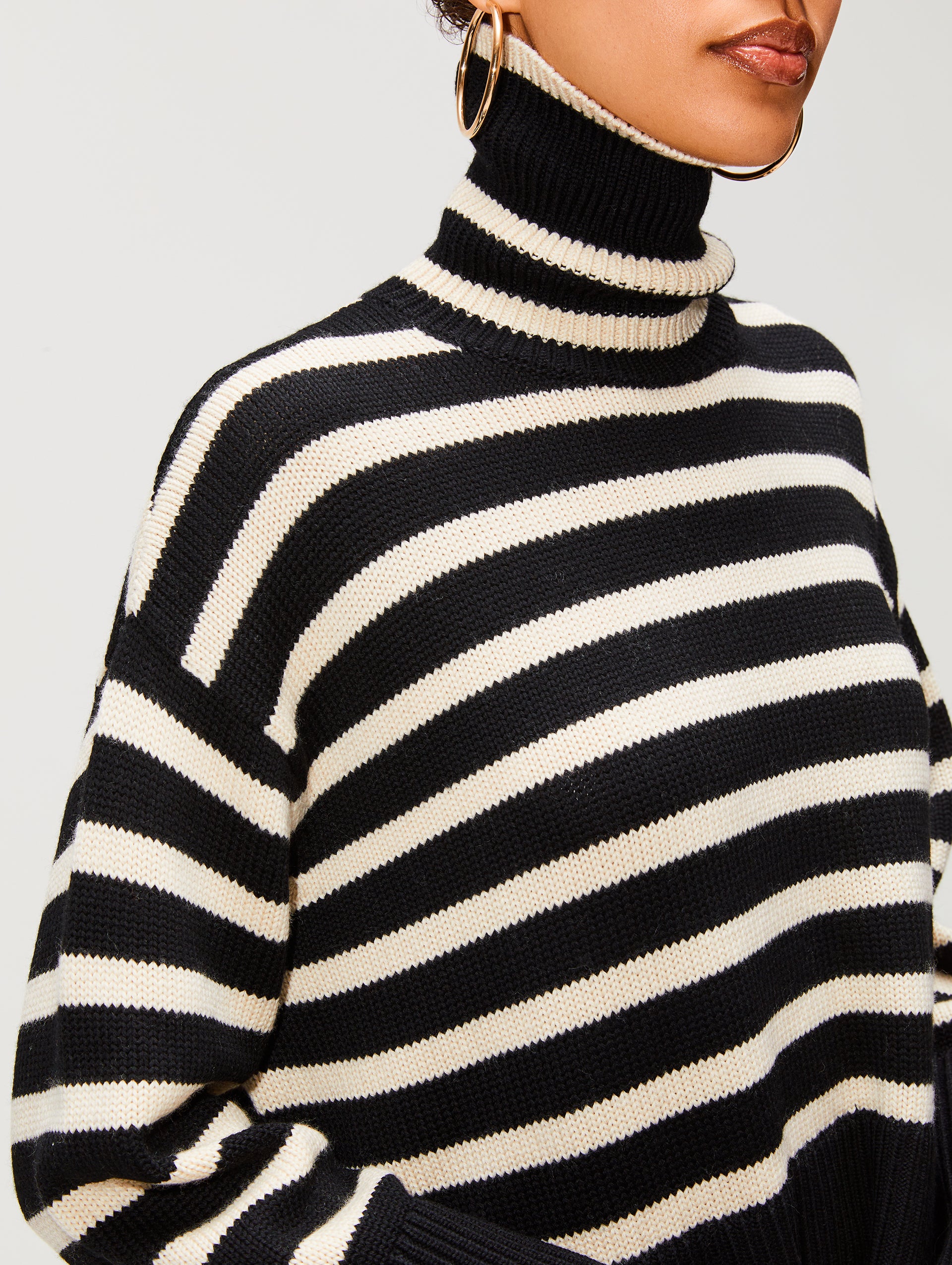 Striped Turtle Neck