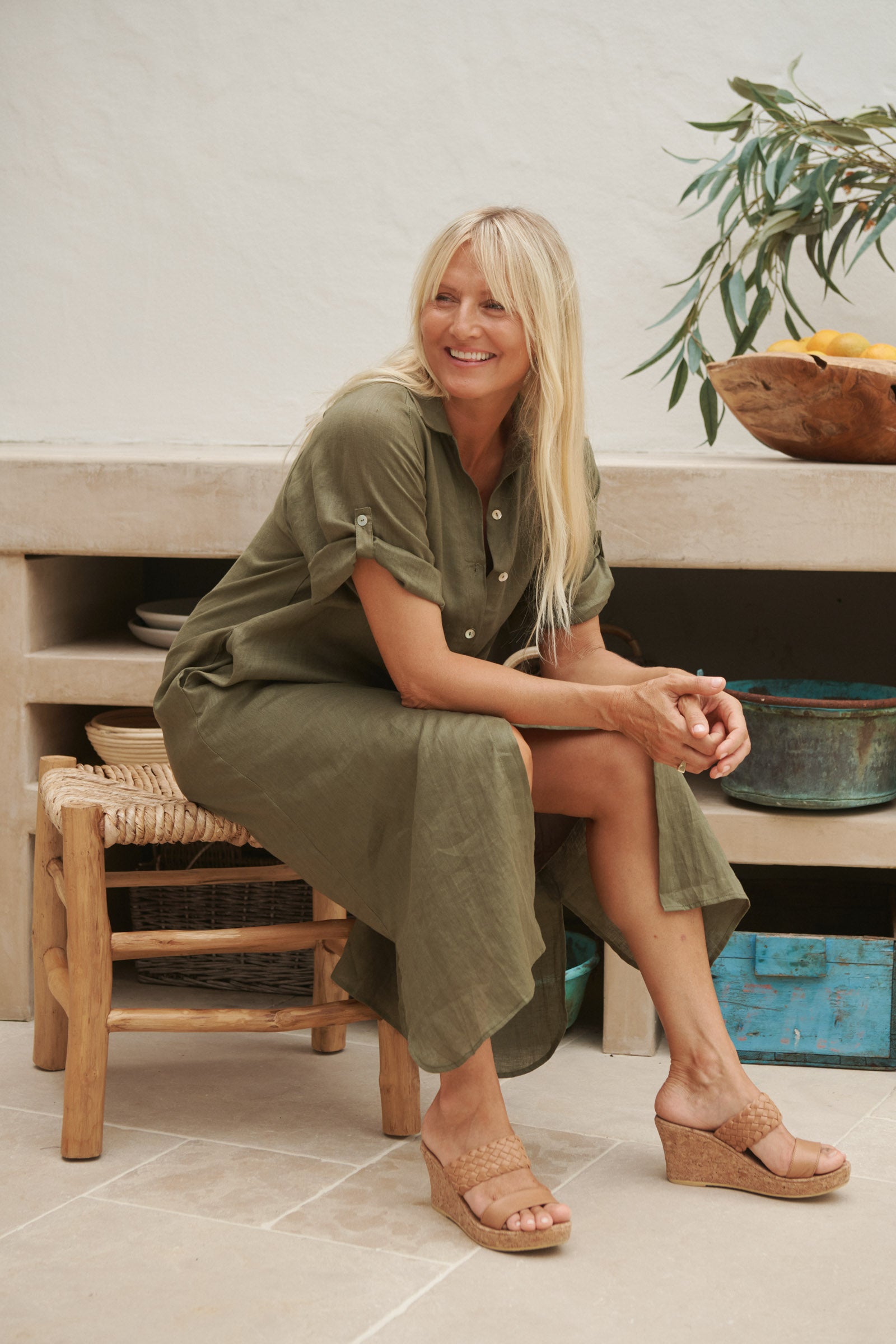 Studio Shirt Dress - Khaki is now Khaki Studio Shirt Dress.