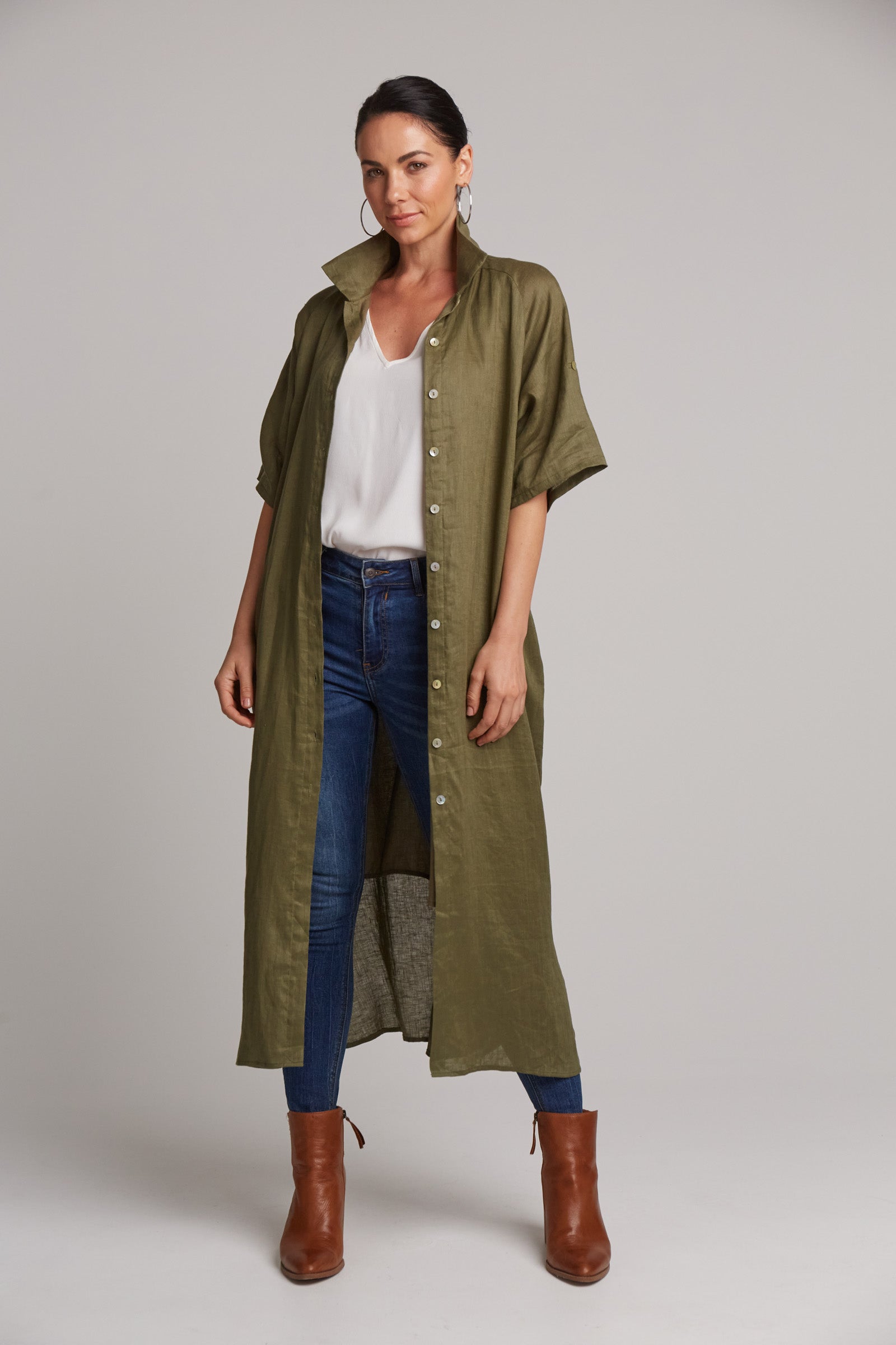 Studio Shirt Dress - Khaki is now Khaki Studio Shirt Dress.