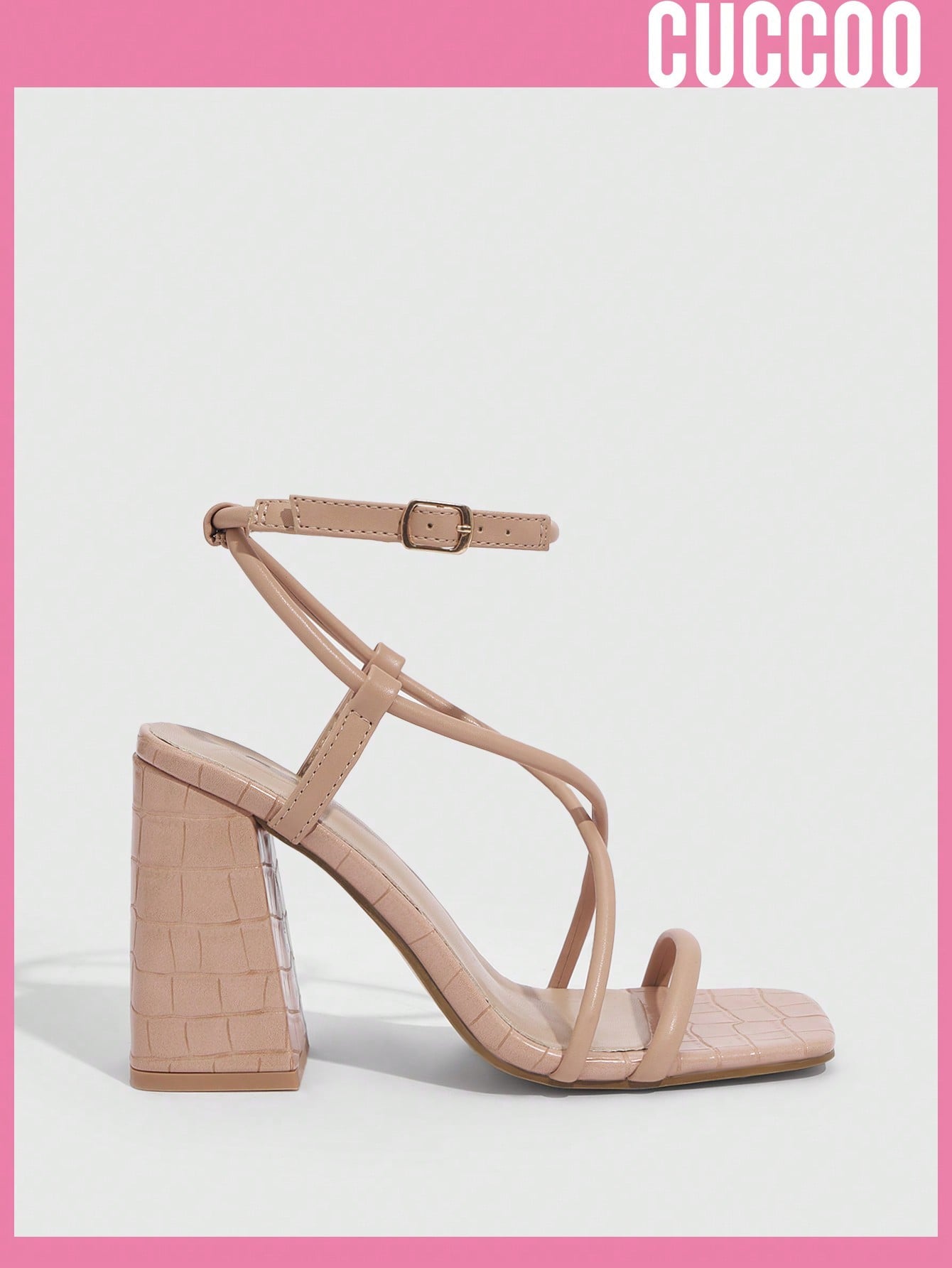 Stylish Crocodile Pattern Chunky Heel Sandals - Perfect for Spring and Summer