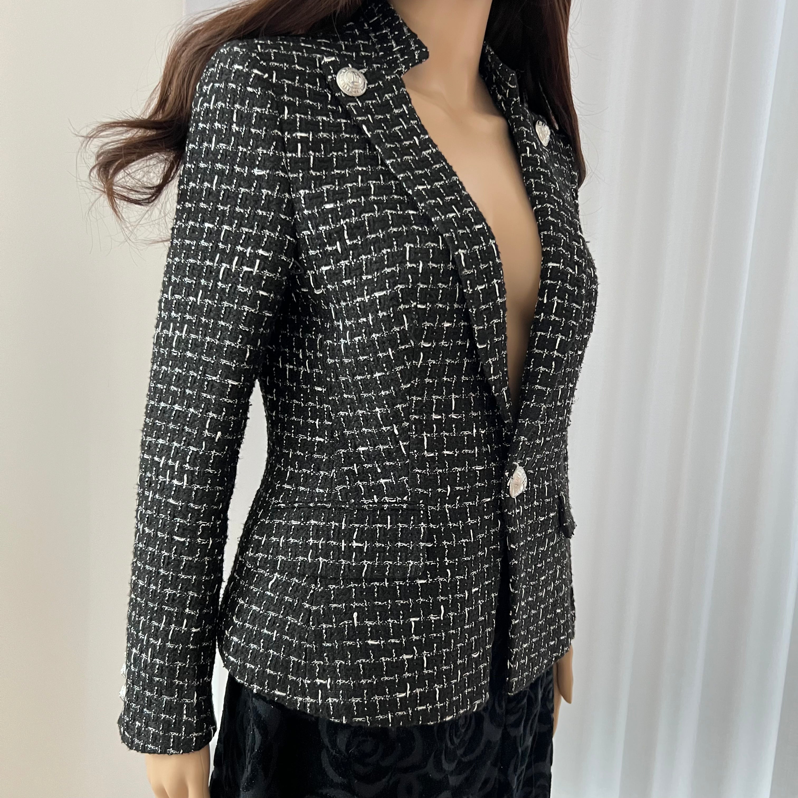 Stylish Tweed Blazer by Balmain