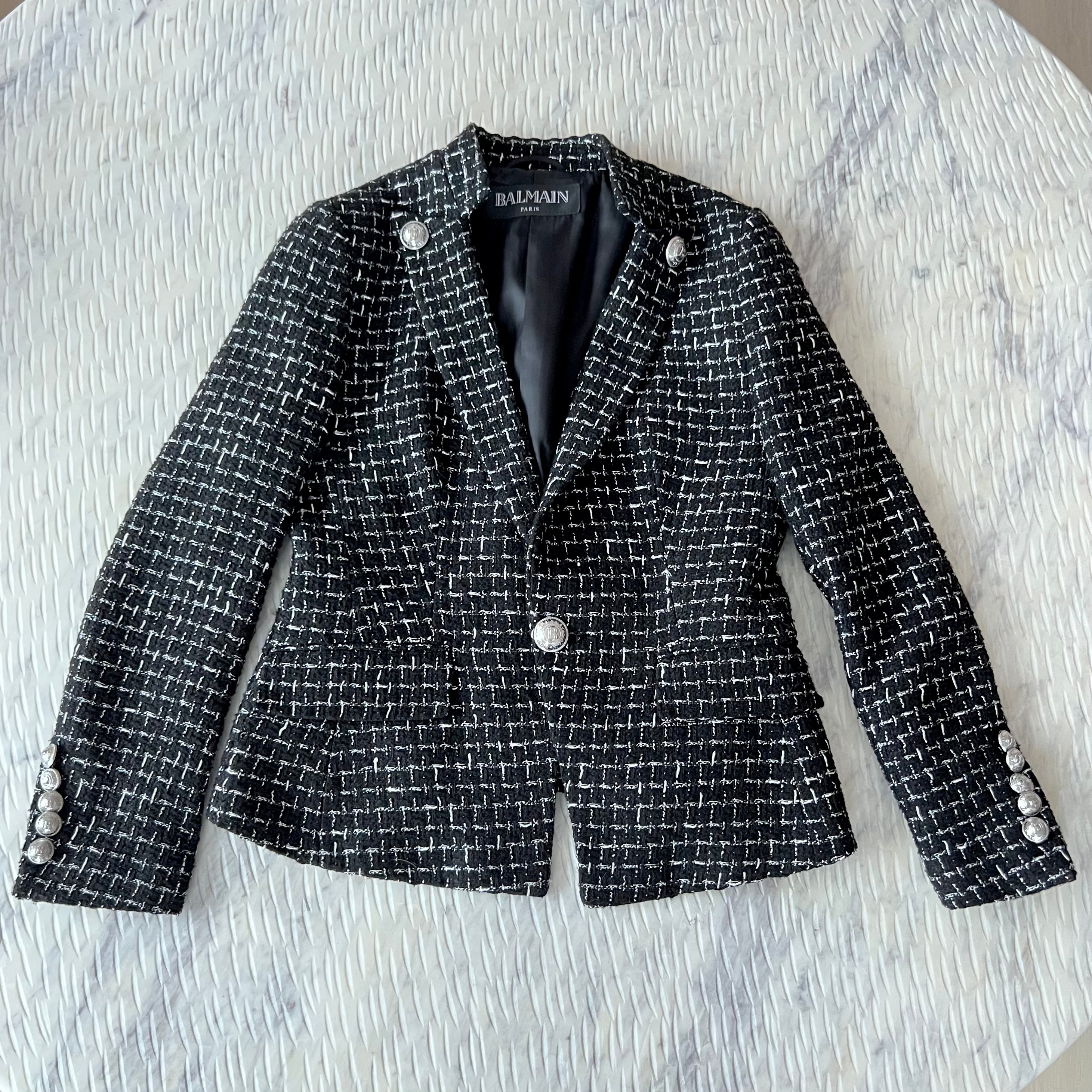 Stylish Tweed Blazer by Balmain