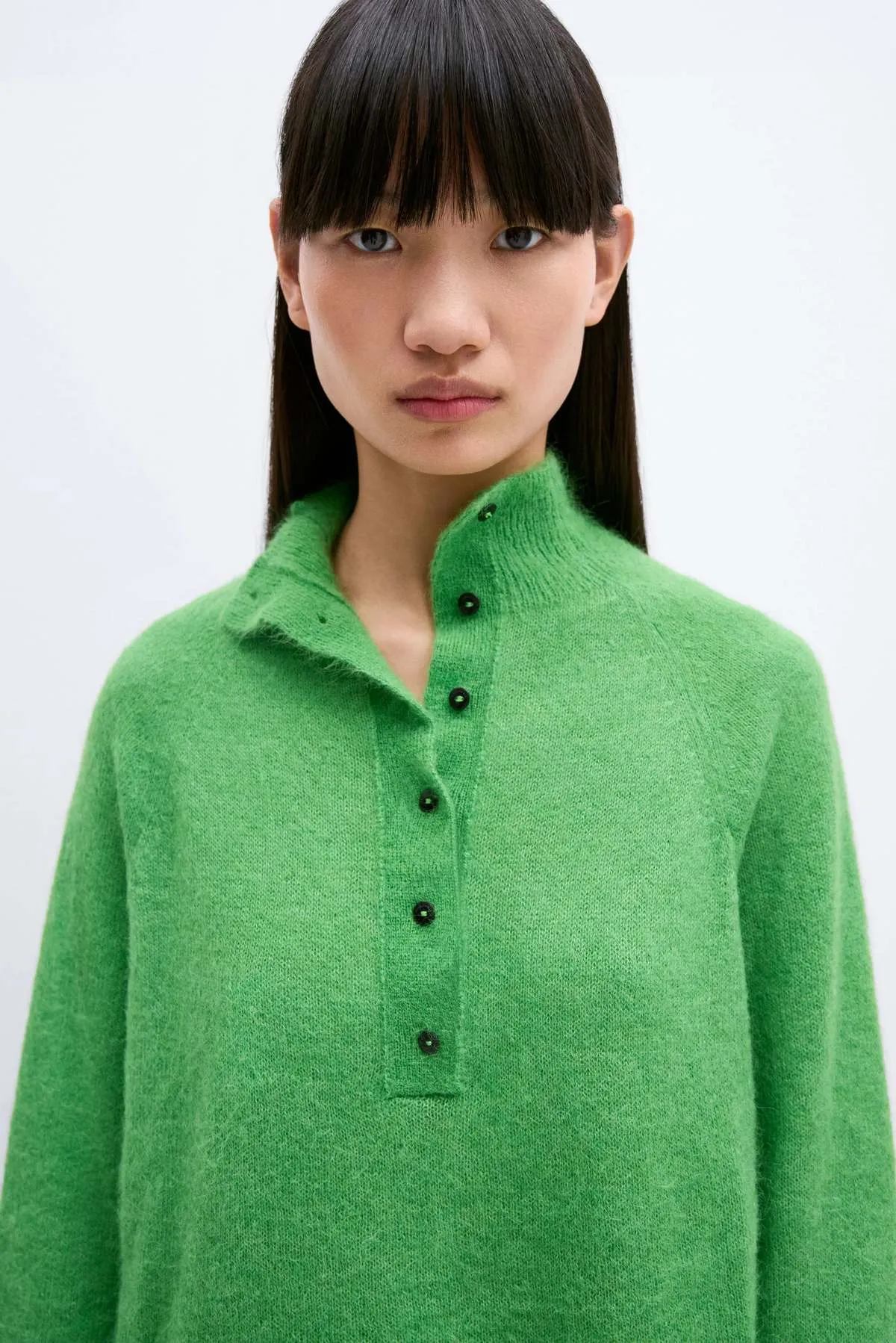 Bright Green Suri Polo Sweater