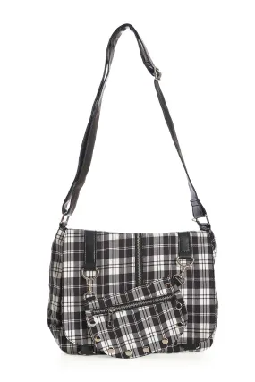 Tartan Messenger Bag (Black/White)