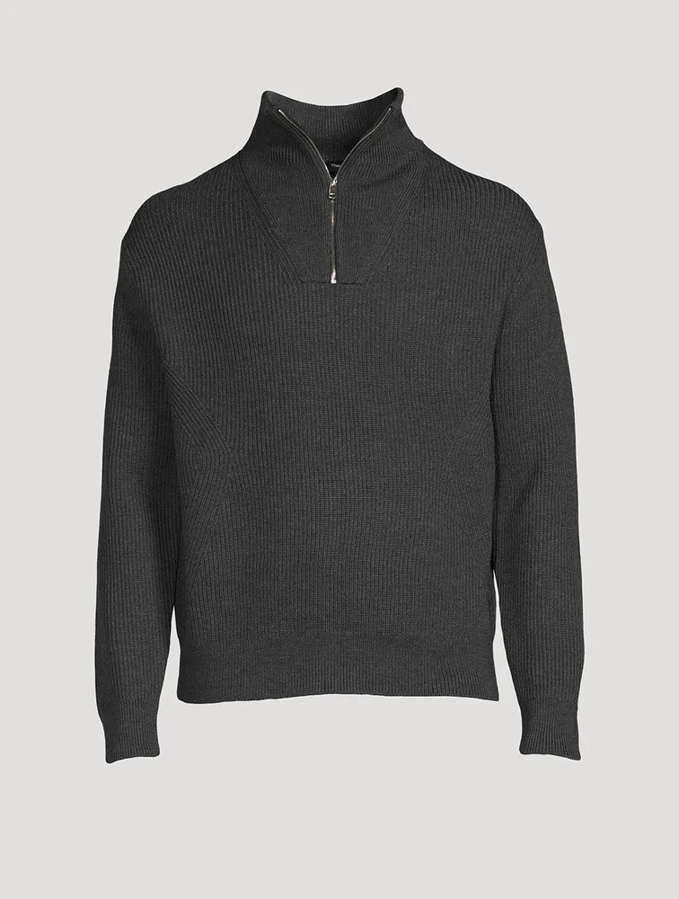 THEORY Wool Quarter-Zip Sweater