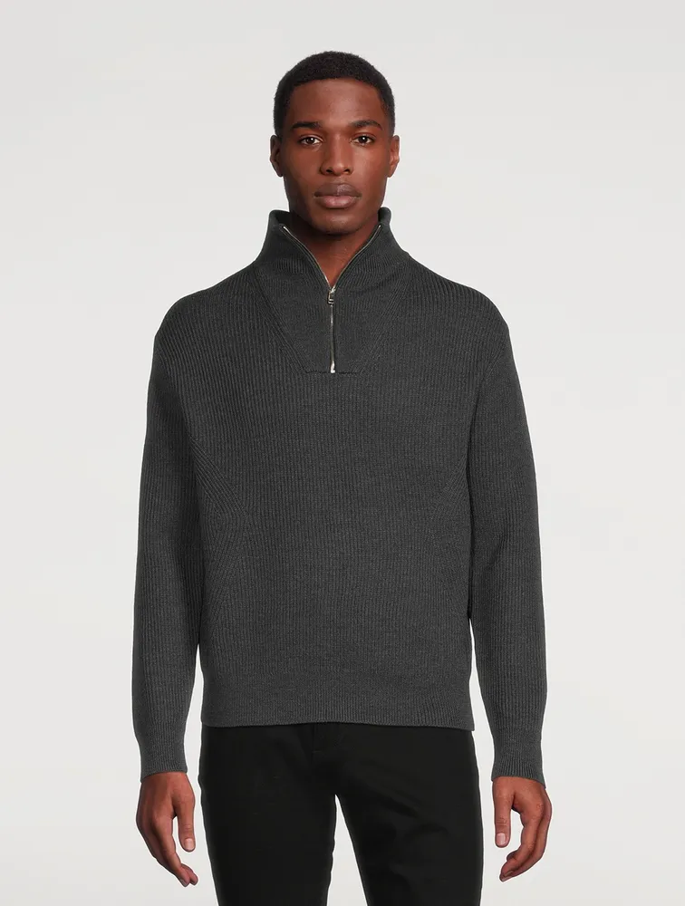 THEORY Wool Quarter-Zip Sweater