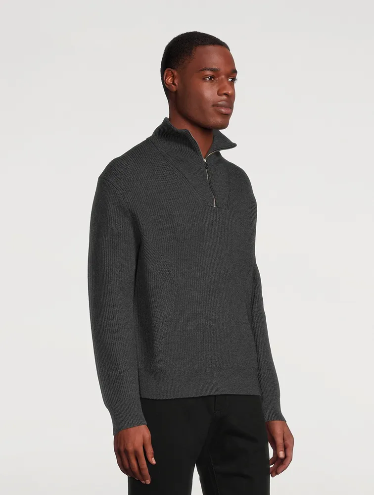 THEORY Wool Quarter-Zip Sweater