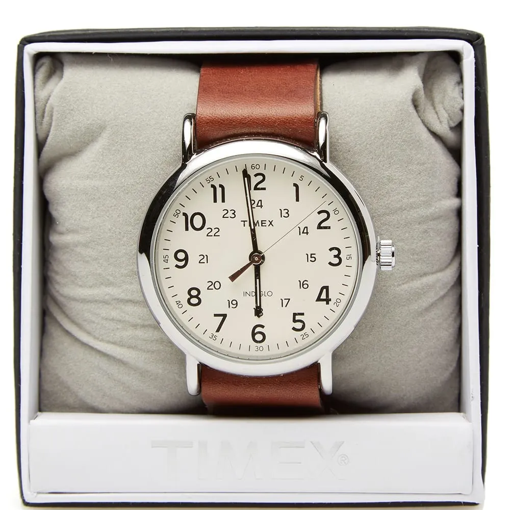 Timex Weekender 40 Slip-Thru Watch - Brown Leather