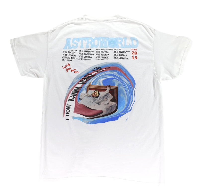 Travis Scott Astroworld T-shirt, White - Wake Up Design