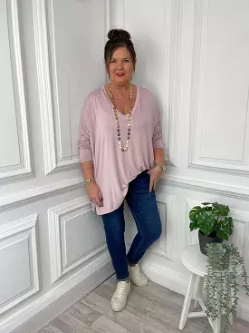 V-Neck Blush Jersey Top