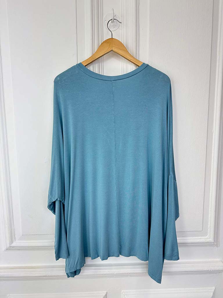 V-Neck Dawn Jersey Top - Maya Blue, - Google SEO.