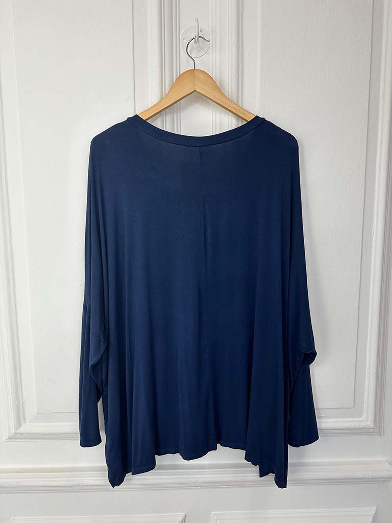 V-Neck Navy Jersey Top