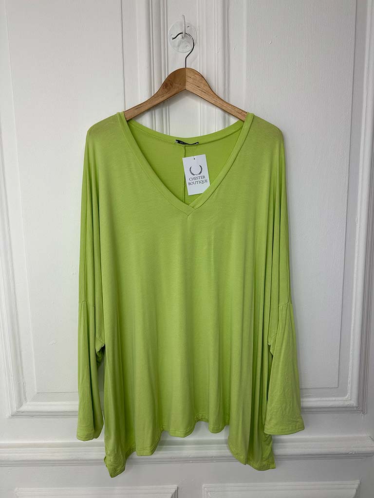 V-Neck Pistachio Jersey Top